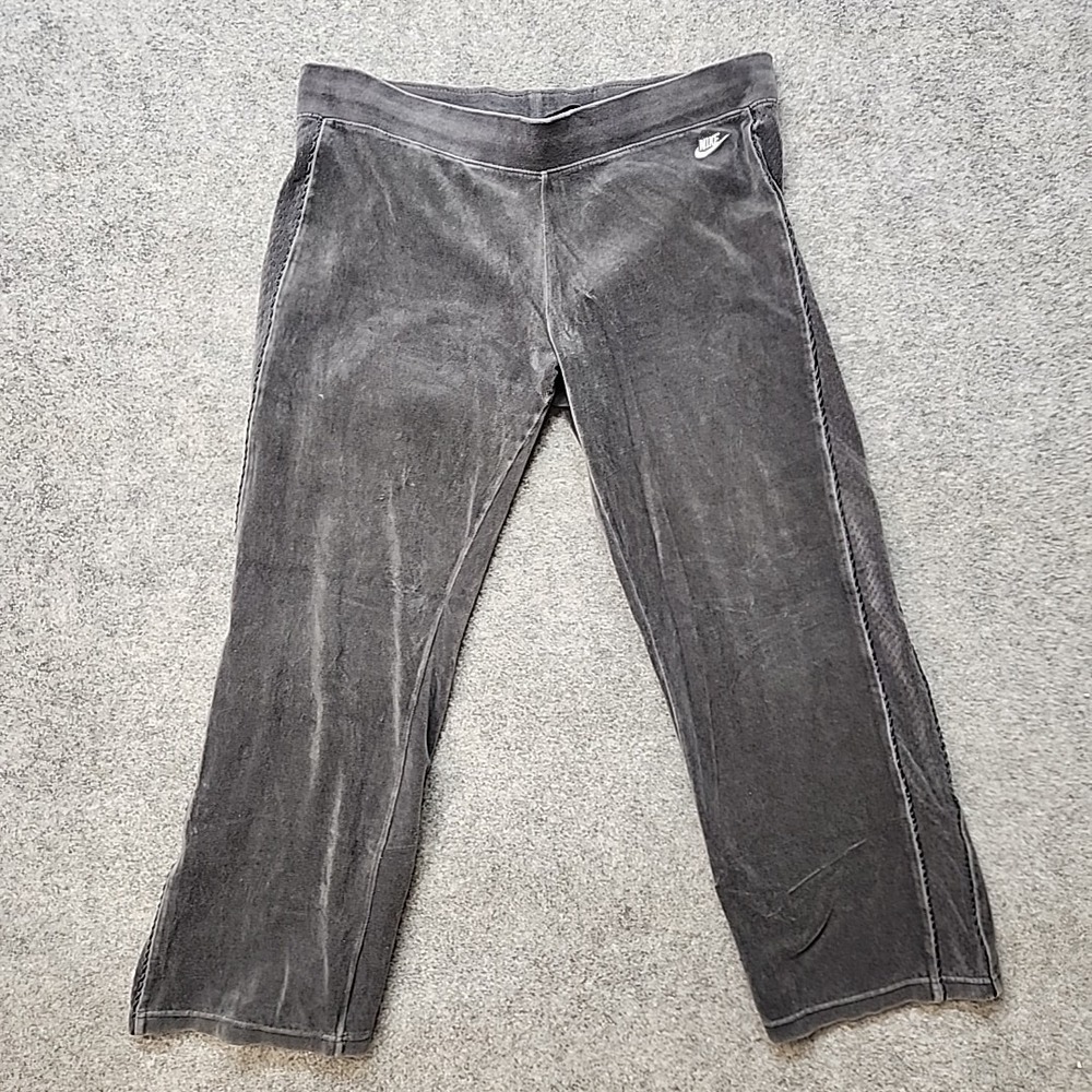 Nike Y2K Era Velour Mid‎ Rise Bootcut Track Pants Grey Youth XL (16-18)